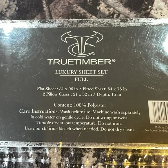 TrueTimber Luxury Sheet Set Full NWT - Picture 3 of 4